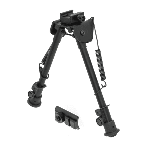 UTG Tactical OP Bipod - Rubber Feet, Center Height 8.3"-12.7", Black