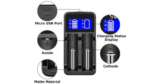 BATTERY CHARGER LI-ION 2X 18650 for charging Arken Zulus Batteries. (USB) - Image 2